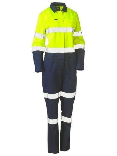 Bisley Women's Taped Hi Vis Cotton Drill Coverall BCL6066T Metro Workwear.
